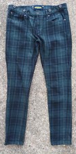 Polo Ralph Lauren Rugby Green Tartan Trousers Skinny 31/29 Stretch Rare