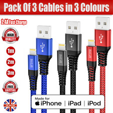 iPhone Charger Cable 3Pack MFI