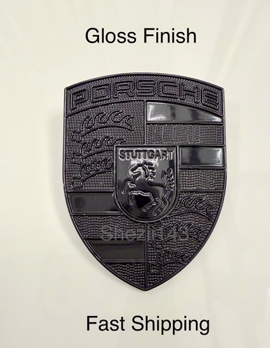 Porsche black emblem hood - porsche,