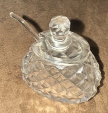 Antique Cut Glass Jam, Mustard