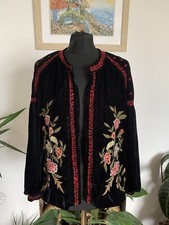 Zara Premium Black Velvet Jacket Sequin Embroidered Embellished Blazer - Medium