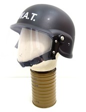 SWAT Style PASGT Plastic Helmet With Visor US Military Police Repro Black M88 