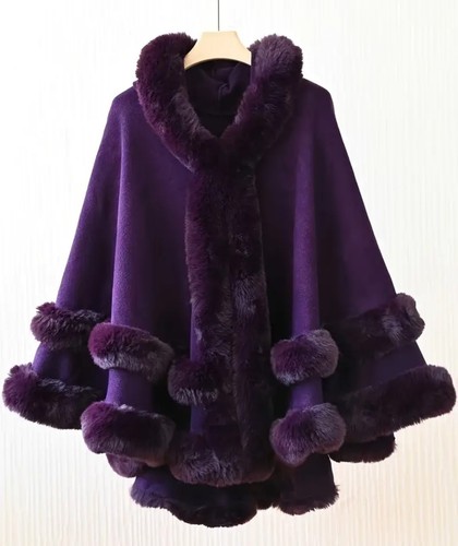 Women elegant faux fur - women's, cape
