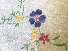 Vintage White Hand Embroidered