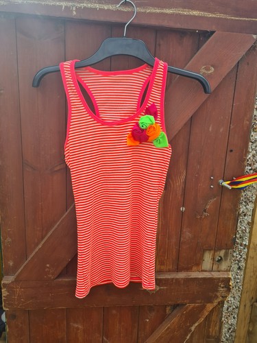 Neon pink white stripe - neon,