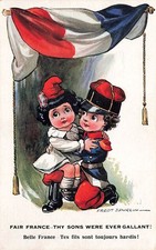 WW1  FRED SPURGIN   Fair FRANCE   Thy Sons were ever Gallant   Military Postcard