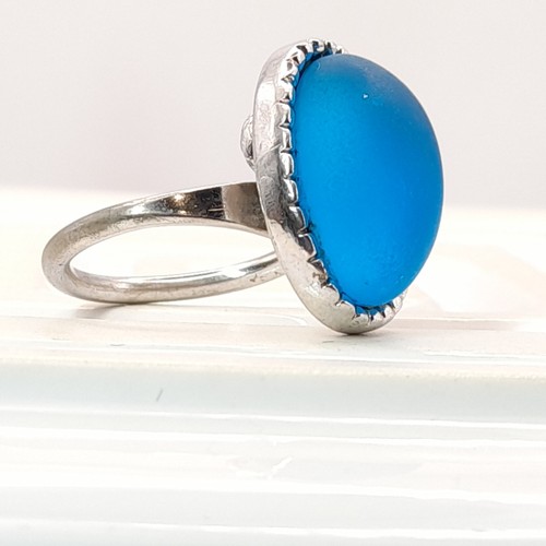 Vintage blue statement ring - vintage,