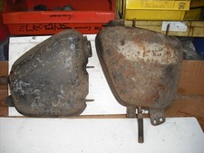 vintage Triumph unit oil tanks