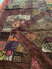 BEAUTIFUL INDIAN PATCHWORK BED COVER OR WALL HANGING.