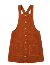 corduroy pinafore dress tan in