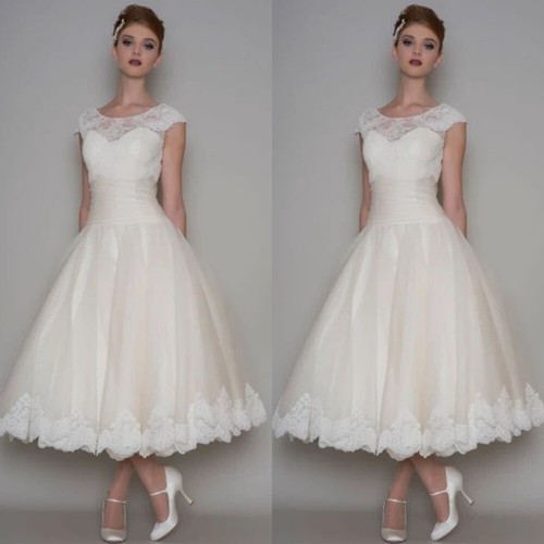Tea length wedding dresses - length,