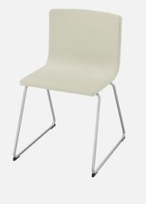 IKEA Bernhard WHITE leather dining chairs chrome