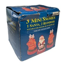 Vintage Santa Reindeer NOS Mini Snomes Garden Home Christmas Light Up RARE T17