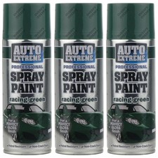 3 x 400ml Racing Green Gloss Spray Paint Aerosol Can Auto Extreme Metal Wood