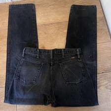 Vintage Rustler Black Jeans 32x32 – Straight Leg – Made in Mexico – 100% Cotton