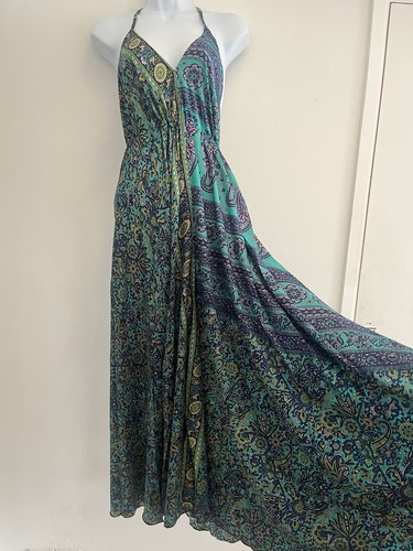 Blue dress long maxi - maxi, halter