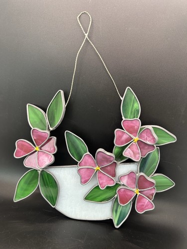 Vintage stained glass - stained, pink