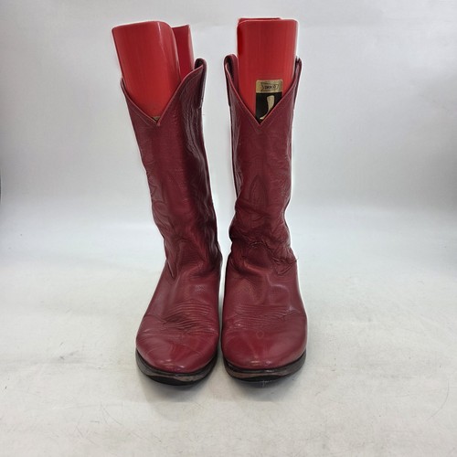 Vintage red leather cowboy - red,