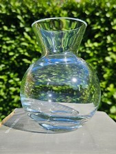 Squat clear Glass Vase, 12cm tall, boxed and unused
