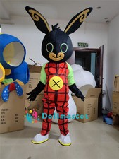 Black Rabbit Mascot Costume Suit Cosplay Party Clothes Adult Size