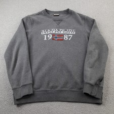Napapijri Mens Sweatshirt Medium Grey Pullover Sweater Outdoor Walking Hiking