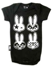 CLEARANCE: Six Bunnies Rock Bunnies printed Babygrow