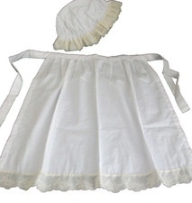 CHILDS WHITE GIRLS WAITRESS APRON PINNY MOP HAT VICTORIAN  EDWARDIAN  fancydress