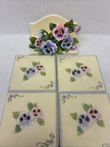 Ceramic hand painted coaster - hand,