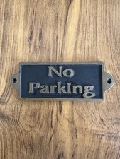 12.5cm x 6cm No Parking Metal Sign, Bronze Colour With Screw Holes
