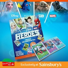 Disney Sainsbury's Heroes Pixar Star Wars Marvel Complete Trading Card Set