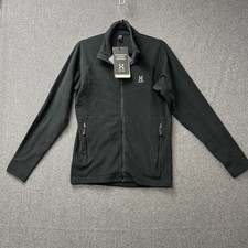 Haglofs mens astro jacket size small black fleece full zip pockets