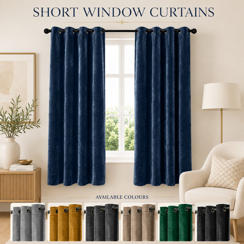 Velvet short curtains eyelet - velvet,
