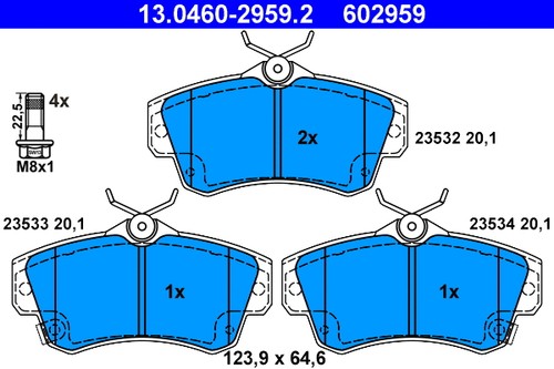 Front brake pad - front, set