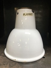 Rare Vintage Industrial White Enamel Lamp Shade For Dugdills Machinists Lamp