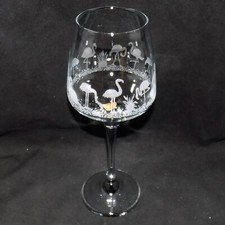Engraved 'FLAMINGO' Wine Glass