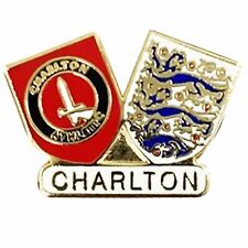 New Charlton & England Fans Badge, Charlton & England Football Crest Pin Badge