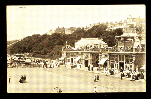 Old postcard arcade - arcade, and