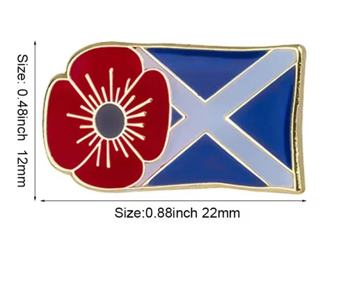 Red poppy scotish saltire - x,
