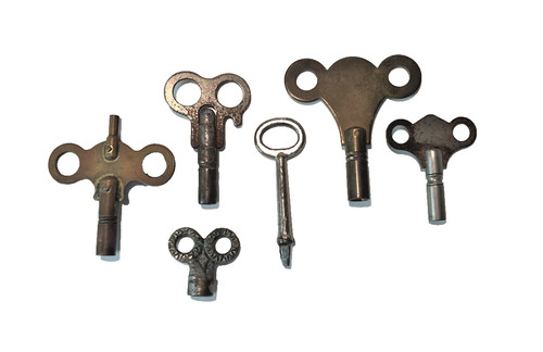 Lot vintage old clock keys - lot,