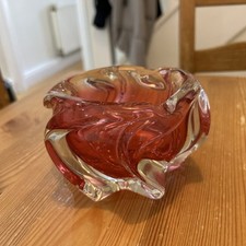 Vintage Russian Glass Ashtray 