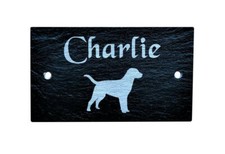 Personalised Engraved Slate Pet Name Plate Plaque Sign Kennel House ANY Dog Sign