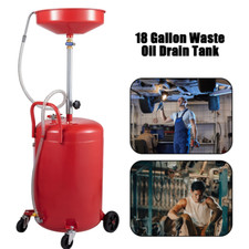 18 Gallon Waste Oil Drain Tank Air Operated Drainer Oil change With Wheel RED