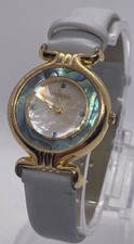Ladies Fossil Watch MOP dial Cut Glass Crystal Gold Tone