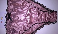 Sexy Rose Pink Satin Extra Frilly Panties Knickers Sissy CD TV  34" - 42" +