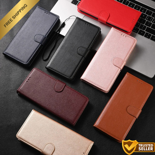 Leather flip wallet case - leather,