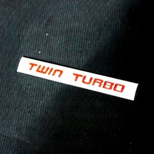 1x Chrome Red TWIN TURBO Metal Badge Emblem Decal Sticker Car Motors Edition 4WD