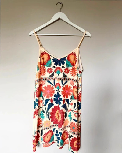 Cream bold floral strappy - cream,