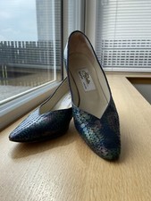 Vintage Renata Iridescent Snakeskin Effect Green/Blue Shoes - Size 36 UK3 - VGC