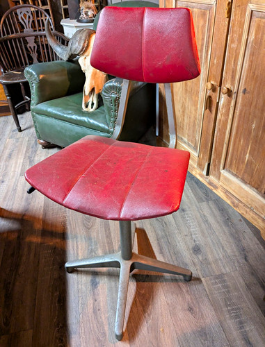 Vintage faux leather swivel - leather,