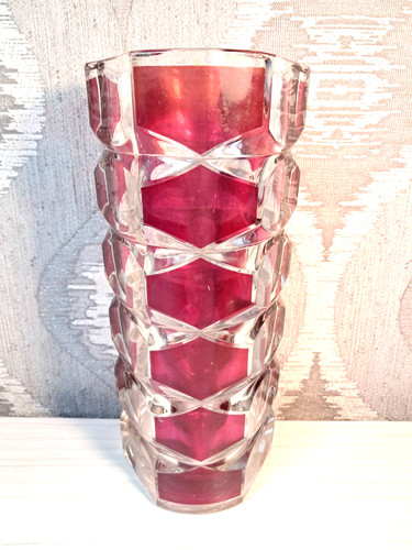 Vintage clear cranberry - clear, &